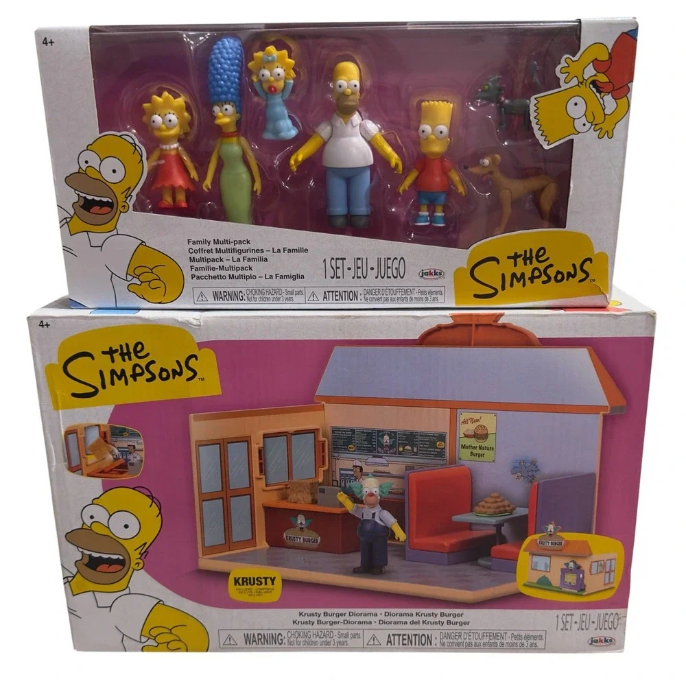 The Simpsons Family Bart Lisa Homer Multipack & Krusty Burger Diorama Sets